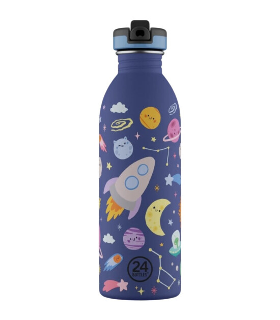 24Bottles Kids Bottle Paslanmaz &Ccedil;elik &Ccedil;ocuk Su Matarası (500 ml) // Space Friends