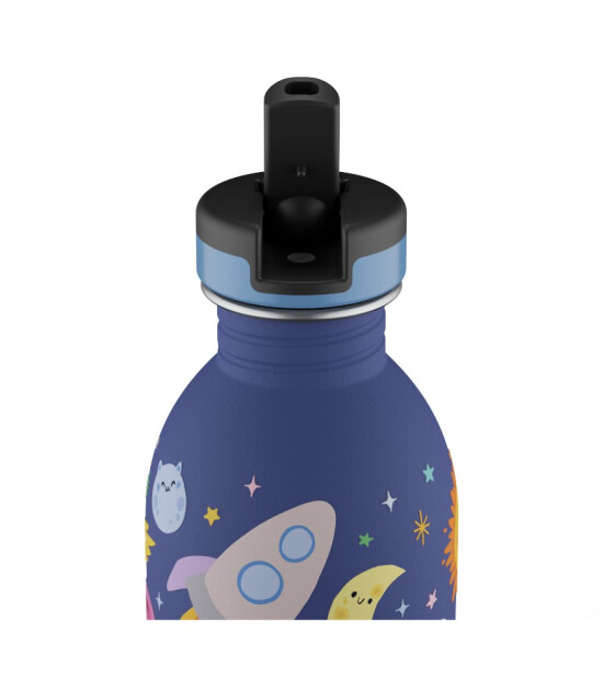 24Bottles Kids Bottle Paslanmaz &Ccedil;elik &Ccedil;ocuk Su Matarası (250 ml) // Space Friends