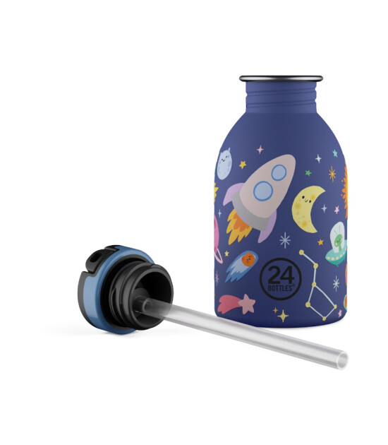 24Bottles Kids Bottle Paslanmaz &Ccedil;elik &Ccedil;ocuk Su Matarası (250 ml) // Space Friends