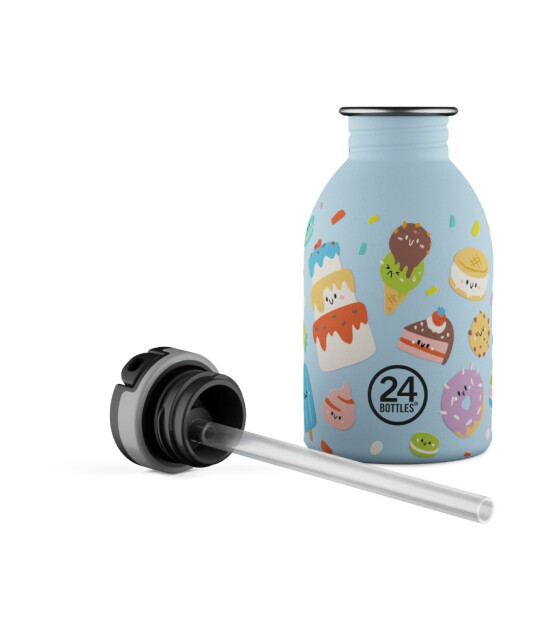 24Bottles Kids Bottle Pipetli Paslanmaz &Ccedil;elik &Ccedil;ocuk Su Matarası (250 ml) // Sweet Friends