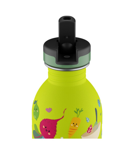 24Bottles Kids Bottle Paslanmaz &Ccedil;elik &Ccedil;ocuk Su Matarası (250 ml) // Veggie Friends