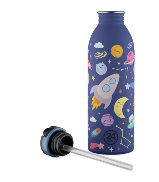 24Bottles Kids Bottle Paslanmaz &Ccedil;elik &Ccedil;ocuk Su Matarası (500 ml) // Space Friends