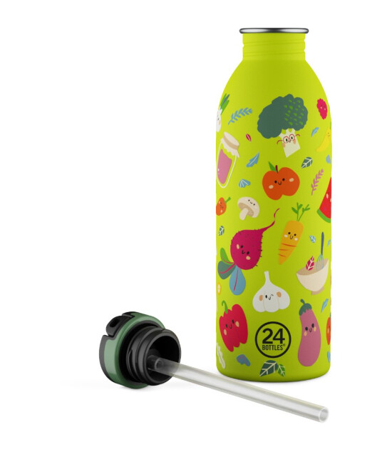 24Bottles Kids Bottle Paslanmaz &Ccedil;elik &Ccedil;ocuk Su Matarası (500 ml) // Veggie Friends