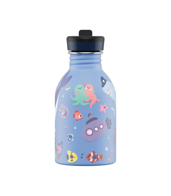 24Bottles Kids Bottle Pipetli Paslanmaz &Ccedil;elik &Ccedil;ocuk Su Matarası (250 ml) // Ocean Friends