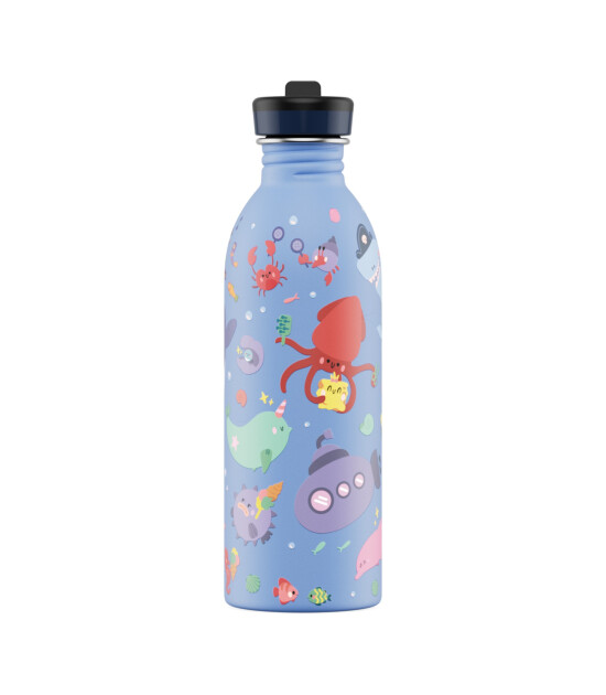 24Bottles Kids Bottle Pipetli Paslanmaz &Ccedil;elik &Ccedil;ocuk Su Matarası (500 ml) // Ocean Friends
