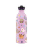 24Bottles Kids Bottle Pipetli Paslanmaz &Ccedil;elik &Ccedil;ocuk Su Matarası (500 ml) // Meow Friends