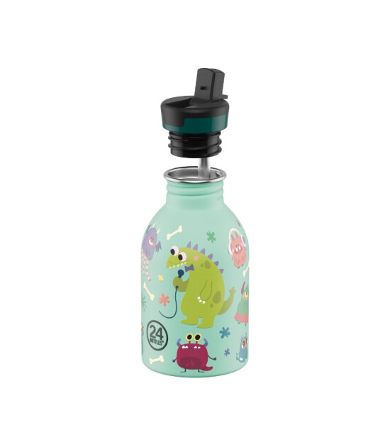 24Bottles Kids Bottle Pipetli Paslanmaz &Ccedil;elik &Ccedil;ocuk Su Matarası (250 ml) // Spooky Friends