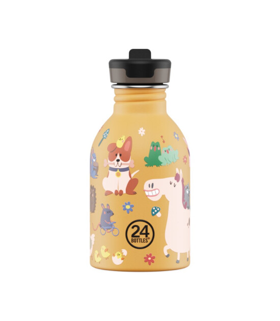 24Bottles Kids Bottle Pipetli Paslanmaz &Ccedil;elik &Ccedil;ocuk Su Matarası (250 ml) // Farm Friends