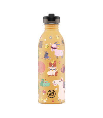 24Bottles Kids Bottle Pipetli Paslanmaz &Ccedil;elik &Ccedil;ocuk Su Matarası (500 ml) // Farm Friends