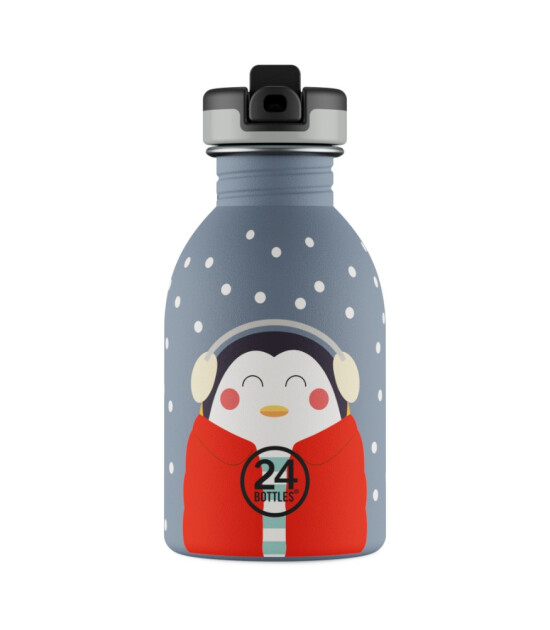 24Bottles Kids Bottle Paslanmaz &Ccedil;elik &Ccedil;ocuk Su Matarası (250 ml) // Happy Penguin