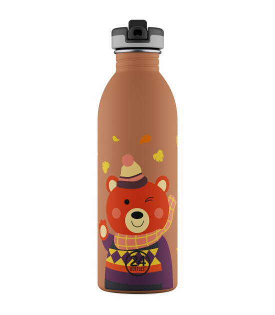 24Bottles Kids Bottle Paslanmaz &Ccedil;elik &Ccedil;ocuk Su Matarası (500 ml) // Sweet Bear