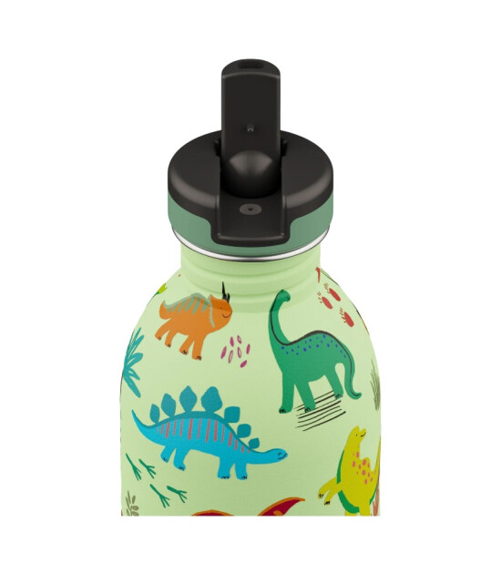 24Bottles Kids Bottle Paslanmaz &Ccedil;elik &Ccedil;ocuk Su Matarası (250 ml) // Jurassic Friends