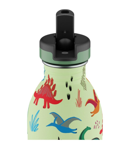 24Bottles Kids Bottle Paslanmaz &Ccedil;elik &Ccedil;ocuk Su Matarası (500 ml) // Jurassic Friends