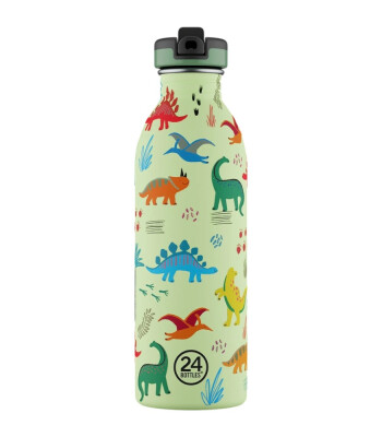 24Bottles Kids Bottle Paslanmaz Çelik Çocuk Su Matarası (500 ml) // Jurassic Friends