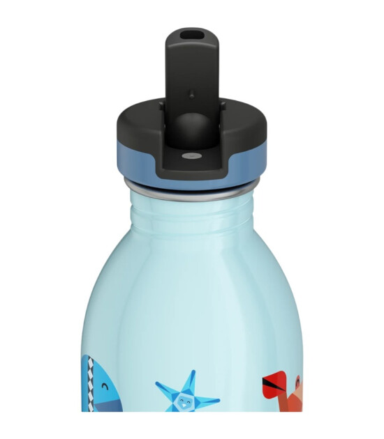 24Bottles Kids Bottle Paslanmaz &Ccedil;elik &Ccedil;ocuk Su Matarası (500 ml) // Sea Friends