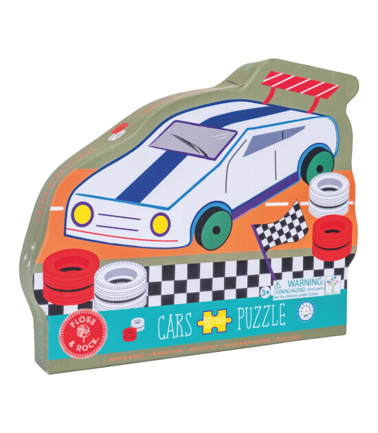 Floss & Rock Shaped Puzzle // Cars (40 Parça)