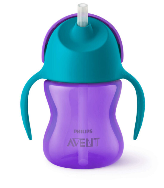 Philips Avent Pipetli Bardak 200 ml (Mor-Mavi)