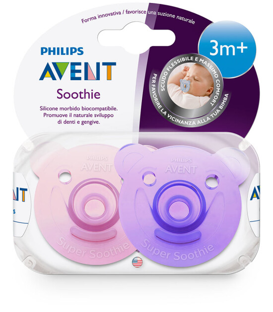 Philips Avent Soothie Yalancı Emzik / 3 Ay+ (Pembe / Mor)