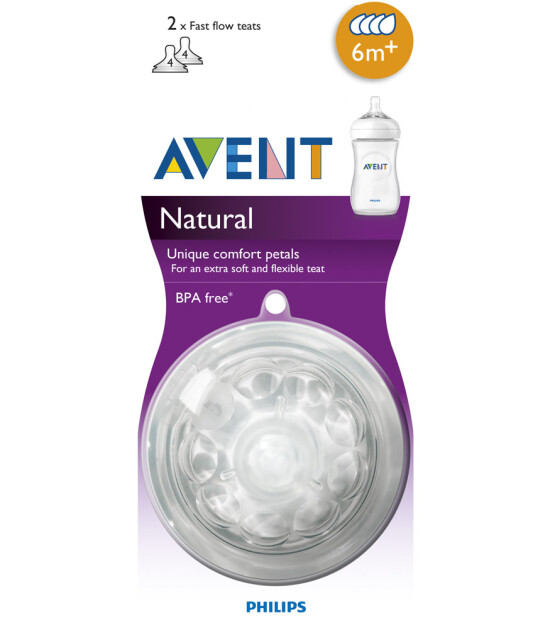 Philips Avent Natural Biberon Emziği / 4 Delik / 6 Ay+ / 2'li