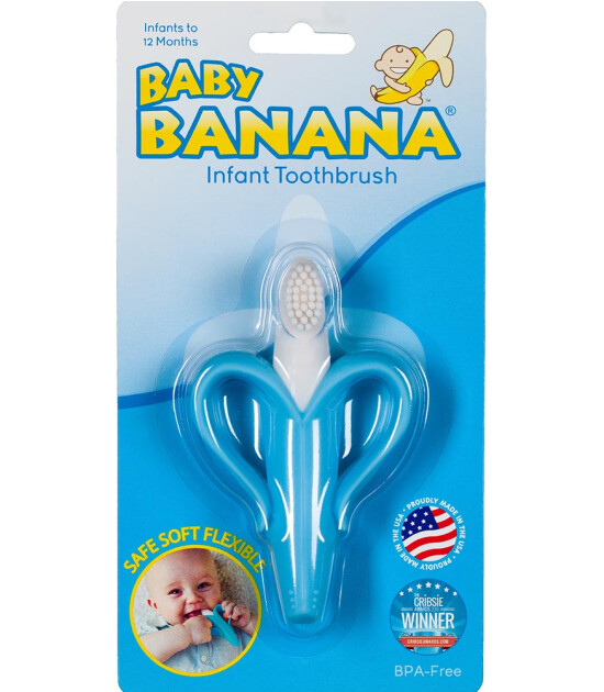 Baby Banana Diş Kaşıyıcı Diş Fırçası (Mavi)