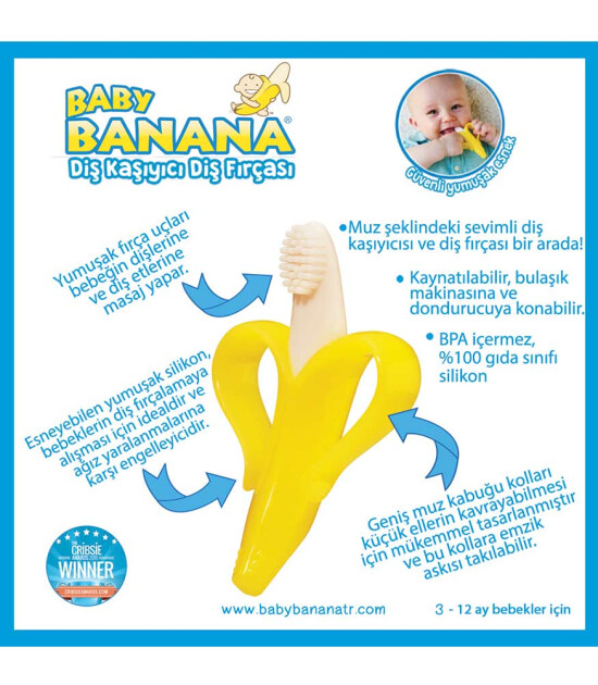 Baby Banana Diş Kaşıyıcı Diş Fırçası (Muz)