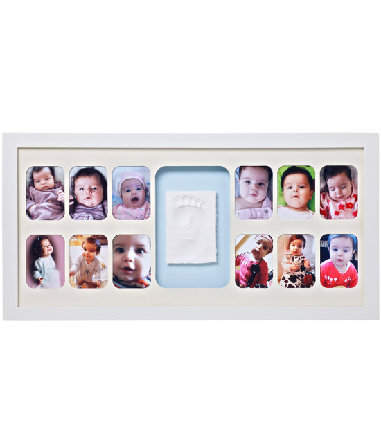 Baby Memory Prints El ve Ayak İzi 12 Aylık Çerçeve (Beyaz)