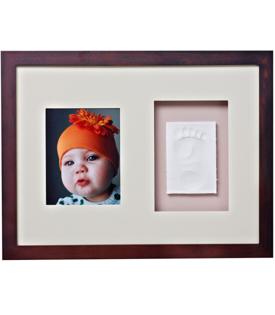 Baby Memory Prints El ve Ayak İzi Duvar Çerçevesi (Ceviz)