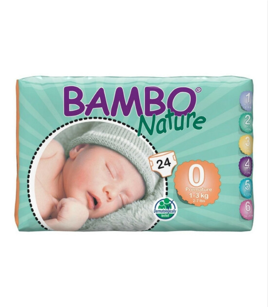 Bambo Nature No:0 Prematüre 1-3 kg (24 Adet)