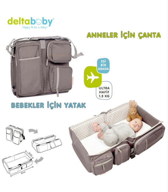 Delta Baby Seyahat Yatağı & Bakım Çantası (Taupe)