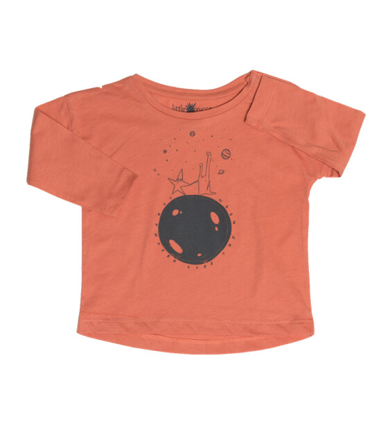 Little Yucca ''Star'' Uzun Kollu Tshirt (Mercan)