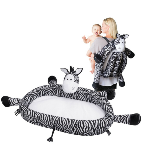LulyZoo Taşınabilir Bebek Yatağı ve Oyun Minderi (Zebra)