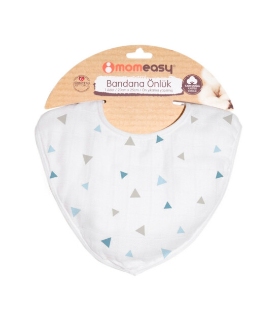 Momeasy M&uuml;slin Bandana &Ouml;nl&uuml;k // Mavi &Uuml;&ccedil;gen
