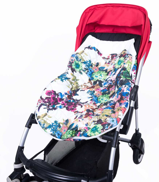 Moms Cotton Cold Winter Bebek Araba Minderi - Flower Garden