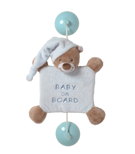 Nattou Bibou Vantuzlu Peluş "BABY ON BOARD" (Ayı)