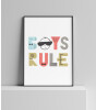 Olive & Mom Poster - Boys Rules