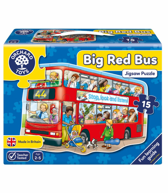 Orchard Toys Puzzle // Big Red Bus (15 Parça)