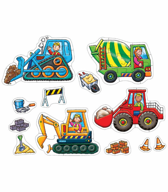 Orchard Toys Puzzle Set // Big Wheels (4 ve 8 Parça)