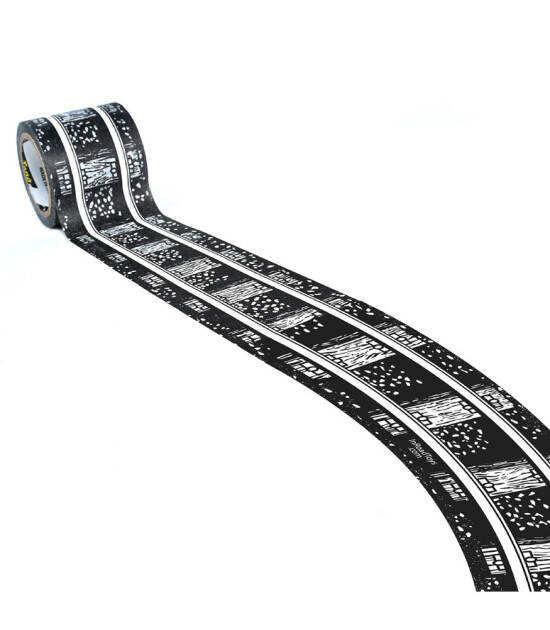 PlayTape Klasik Demiryolu Serisi Geniş Viraj Yol Bandı - Siyah (2in)