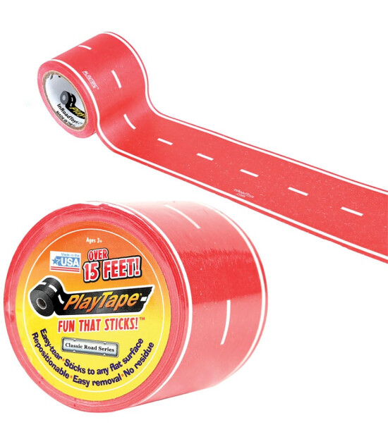 PlayTape Klasik Yol Serisi Yol Bandı - Kırmızı (15ftx2in)