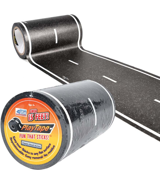 PlayTape Klasik Yol Serisi Yol Bandı - Siyah (15ftx4in)