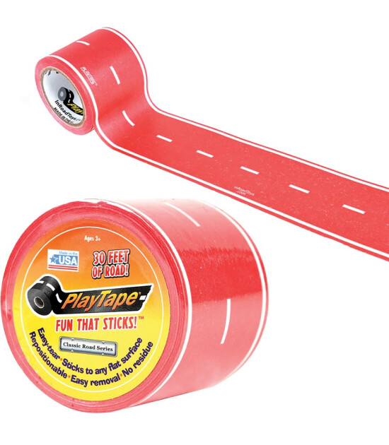 PlayTape Klasik Yol Serisi Yol Bandı - Kırmızı (30ftx2in)