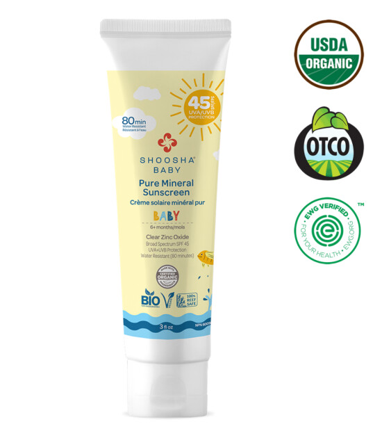 Shoosha Organik Bebek için Mineral Güneş Kremi (SPF 45)