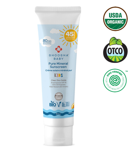 Shoosha Organik Çocuk İçin Mineral Güneş Kremi (SPF 45)