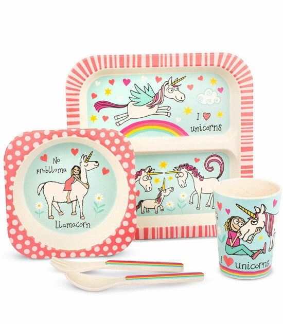 Tyrrell Katz Bambu 5 Par&ccedil;a Yemek Seti // Unicorn