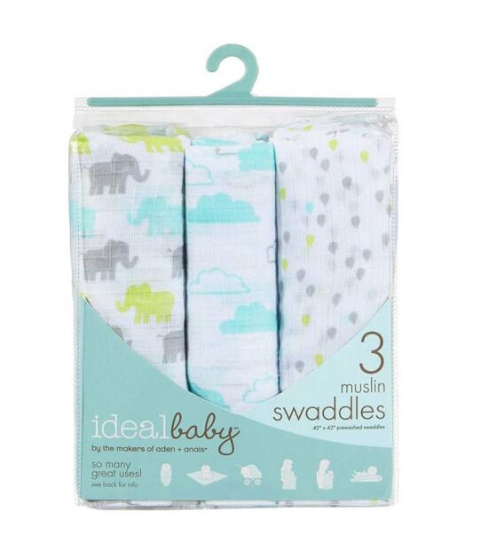 aden + anais 3'lü Ideal Baby Müslin Örtü Seti (Tall Tale)