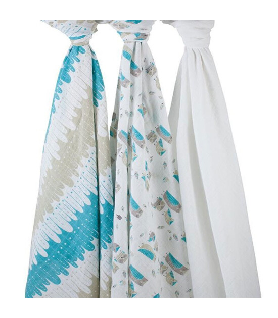 aden + anais 3'l&uuml; Organik M&uuml;slin &Ouml;rt&uuml; Seti (Wise Guys)