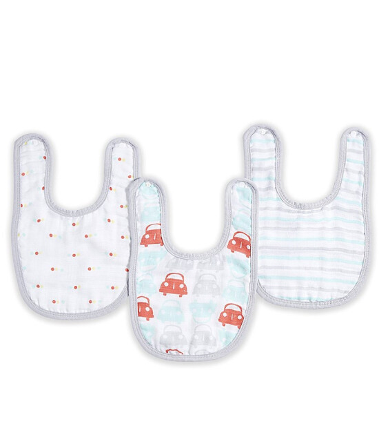 aden + anais 3'lu Ideal Baby Müslin Önlük Takımı (Road Trip)