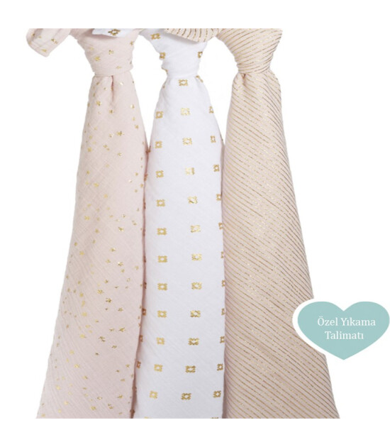 aden + anais 3'lü Müslin Örtü Seti (Metallic Primrose)