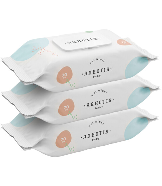 Agnotis Baby Wipes - Islak Mendil (70 Adet * 3 Paket)