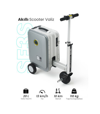 Airwheel SE3S Elektrikli Binilebilir Scooter Valiz // Gri